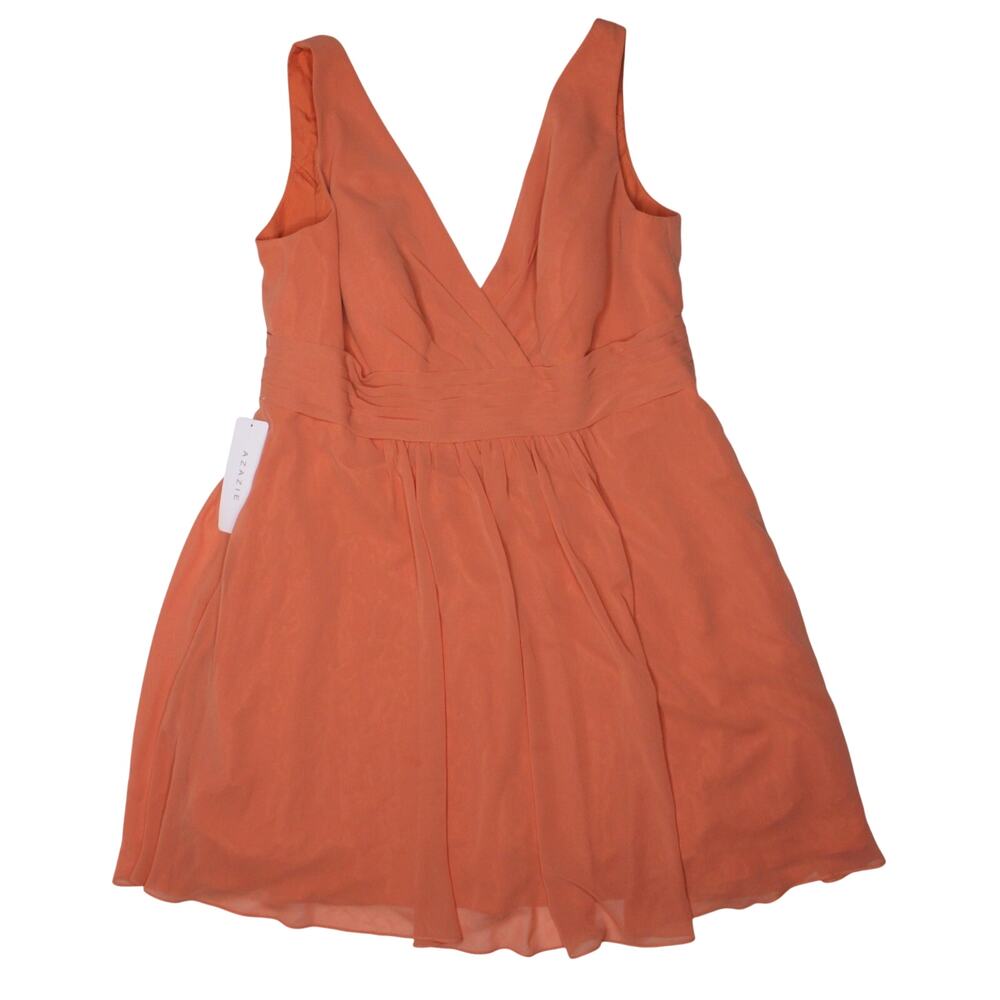 Azazie Kyla Bridesmaid dress Sz A20 Coral Pink Mai Tai Bust 48" Waist 42.5" NEW